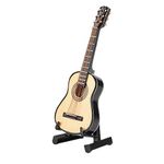 Miniature Guitar Model, Wooden Guitar Model Mini Musical Ornaments Craft with Guitar Stand for Dollhouse Accessories Model Home Decoration