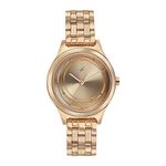 Fastrack Style Up Rose Gold Dial & Gold Band Stainless Steel Strap Analog Watch for Women-NS6152WM01