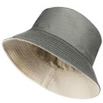 TOSKATOK® UPF 50+ Unisex Mens Womens Reversible Cotton Blend Summer Bucket/Bush Hats-Grey/Stone