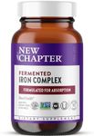 New Chapter Iron Supplement, Fermented Iron Complex with Organic Whole-Food Ingredients + One Daily Non-Constipating Dose- 90ct, 3 Month Supply