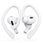 [2 Pairs] DamonLight Ear Hooks for AirPods Pro 2 & 1, AirPods 4 & 3 & 2 & 1, Airpod Ear Hook, Anti-Slip Comfortable Fit, Ergonomic Design, AirPods Accessories (Medium, White)