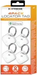 Xtreme Locator Tag 4-Pack Compatible with Apple Find My App (iOS only) Bluetooth Item Finder with Keychain, Key Finder, Live Location Tracker, 100dB Alert Ring, for Wallet, Keys, Pets, & Suitcases
