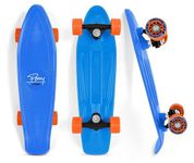 Jaspo Penny Skateboard for Kids & Adults – 22 Inch Mini Cruiser Board,Skate Board for Beginners, Boys, Girls, Teens – Lightweight Portable Street Cruiser(22.5" x 6") (Blue)