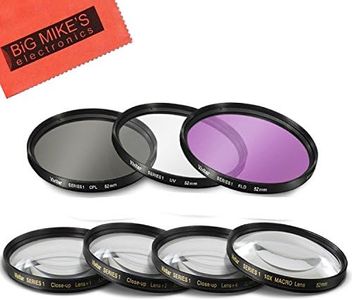 52MM 7PC Filter Set for Fujifilm XF 35mm F1.4 R, Sigma 30mm F1.4 DC DN, Canon EOS R10 with 18-45mm - Includes 3 PC Filter Kit (UV-CPL-FLD) and 4PC Close Up Filter Set (+1+2+4+10)