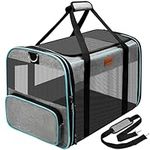 FURFUN Pet Carrier Soft-Sided Carriers for Cats Small Dogs, Odorless Cat Bag with Removable Fleece Pad and Pockets for Small Animals