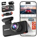 REDTIGER 4 Channel Dash Cam 2.7K+1080P*3, STARVIS 2,Included 128GB Card, 360° Front Inside and Rear Cabin Car Camera, IR Night Vision, 5GHz WiFi 6, GPS, Smart Voice Control, Touch Screen(F17 Plus)