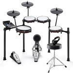 Alesis Nitro Max Kit Electric Drum Set with Quiet Mesh Pads, 10" Dual Zone Snare, Bluetooth, 440+ Sounds, Drumeo, USB MIDI, Drum Stool and Headphones