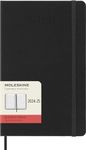 Moleskine Daily Planner 2024-2025, 18-Month Planner 2025, Daily Agenda with Hard Cover and Elastic Closure, Large Size 13 x 21 cm, Color Black