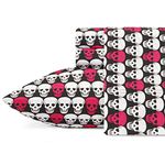 Betsey Johnson - Queen Sheets, Silky & Lightweight Bedding, Fade & Wrinkle Resistant (Skulls, Queen)