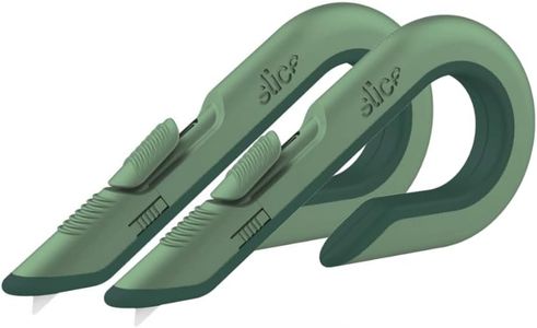 Slice Box Cutter, Heavy Duty Utility Knife, Safe Ceramic Blade Lasting 11x Longer than Metal, Sage, 2 Pack