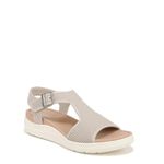 Dr. Scholl's Shoes Women's Time Off Sun Sandal Flat, Off White Knit, 8