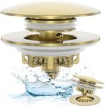 Citymoor Universal Tub Stopper Tip Toe Bathtub Drain Stopper, Pop Up Bath Tub Drain Plug, Replaces Lift and Turn, Tip-Toe and Trip Lever drains for Tub, Easy to Install and Cleaning (Brushed Gold)