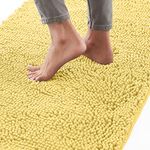 Gorilla Grip Original Luxury Chenille Bathroom Rug Mat, 36x24, Extra Soft and Absorbent Shaggy Rugs, Machine Wash and Dry, Perfect Plush Carpet Mats for Tub, Shower, and Bath Room, Yellow