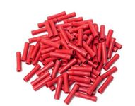 KAMCON� Fully Insulated Straight Butt Connector Electrical Wire Crimp Terminals - Pack of 100 Pieces (RED)