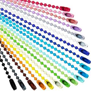 Hicarer Colored Bead Keychain Metal Hanging Chains Necklace Connector for Hanging Ornament Jewelry Tag(100 Pieces)