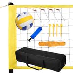 TOLEAD Portable Volleyball Net, Outdoor Volleyball Set with Height Adjustable Poles, Volleyball Ball, Pump, Boundary Line and Carrying Bag for Backyard Beach Pool