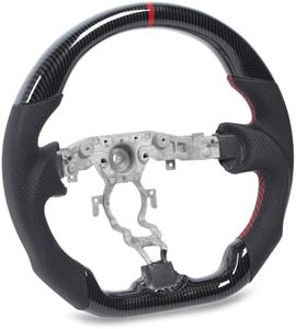 Hydro Dip Steering Wheel, Flat Bottom High Durability Hand Stitched Carbon Fiber Look Steering Wheel for 370z 2009 To 2020