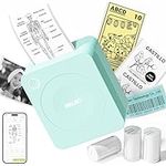 Nelko Sticker Printer, PM230 Mini Printer Bluetooth Portable Sticker Maker with 3 Rolls, for DIY Creation, Study Notes, Pictures, Receipts, List, Multiple Templates for Phone & Tablet, Green