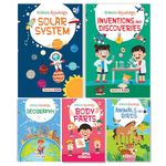 Science Books for Kids - Knowledge Books (Set of 5 Books) (Illustrated) - Geography - Solar System - Animals and Birds - Body Parts - Inventions and Discoveries - Nature - Planets - Age 7+