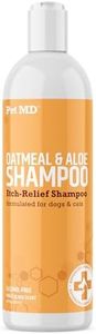 Pet MD - Oatmeal Dog Shampoo Cats and Dogs for Itch Relief and Moisturizer for Dry Skin and Coat - 16 Oz