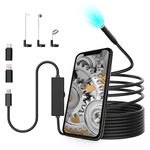 Borescope for iPhone, 1920P HD Borescope Camera with 8 Adjustable LED, 9.8FT Semi-Rigid Snake, IP67 Waterproof 8.3mm Inspection for iOS and Android