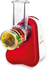 Moulinex DJ756G Fresh Express Plus Electric Cutter, Vegetable Cutter, Vegetable Slicer, 5 Inserts Including Graters, 200 W, Metallic Red/White