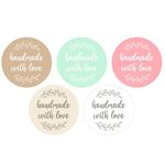 SVM CRAFT® Handmade with Love Stickers- Handmade with Love Tags, Gift Stickers, Gift Tags,Stickers, Stickers for Gift, Packing Stickers for Gift Box, Best Wishes Stickers for Gifts (Pack of 100)