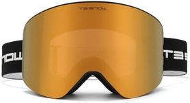 T3 Snow Ski Snowboard Goggles, Universal Fit, Magnetic Interchangeable Lens (Gold)