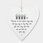 East of India Hanging Heart Gift Memories are the loveliest things