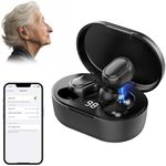 Hearing Aid with Bluetooth, Noise Reduction, Adjustable Volume, in-Ear Design, Portable Charging Case and Accessories - Perfect for Hearing Amplification.