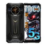 DOOGEE S200 Plus 5G AI Rugged Smartphone with 1.32"AMOLED Rear Display,11000mAh(66W) 36GB+512GB/2TB Android 15 Rugged Phone,100MP+20MP Night Vision,6.72"FHD+120Hz SIM-Free Unlocked Mobile Phone/Black