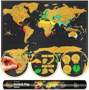 Luckies of London, Scratch Map Deluxe, Scratch Off World Map, World Map Wall Art, World Map Poster, Scratch Art Map Of The World, Travel Gifts, World Atlas Wall Decor For Room, Large