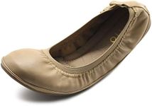 Ollio Women's Shoe Comfort Ballet Flat BN17(10 B(M) US, Beige)