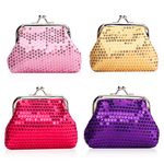 Oyachic 4 Packs Coin Pouch Purse Kiss-Lock Change Purse Snap Wallets Clasp Coin Pouch Makeup Clutch Coin Bag Women Wallet