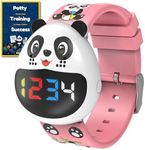 FIHARS Potty Training Watch for Boys & Girls with 8 Countdown/16 Alarm Reminders, Educational Fun Flashing Lights/Music for Kids, Digital Water Resistant Toilet Timer for Baby & Toddler, eBook (Pink)