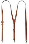 Leather Suspenders For Men, Personalized Brown Genuine Leather, Groomsmen Gifts, For Customization, L Fits 5'2"--6'23"