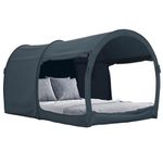 Bed Tent Dream Tents Bed Canopy Shelter Cabin Indoor Privacy Warm Breathable Pop Up Full Size for Kids and Adult Patent Pending Pitch Black (Mattress Not Included)