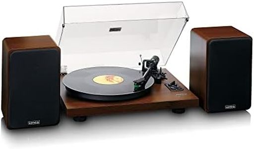 Lenco LS-600WA Bluetooth® Record Player with Two External Speakers and 2 x 30 Watt RMS Walnut