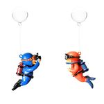 Homvexi Colorful Aquarium Decorative Item Cute Floating Diver Ornament, 7 X 3 cm, Fish Tank Accessories for an Eye-catching Aquarium Décor (Orange + Blue)