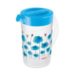 Milton H2O Plastic Water Jug, 1.5 litres, Blue | BPA | Food Grade | Refrigerator Safe | Ideal for Serving Water | Juices | Shakes