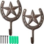 RONYOUNG Cast Iron Star Horseshoe Single Wall Hook(Dark Brown)