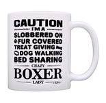 Dog Lover Gifts for Women Crazy Boxer Lady Dog Mom Owner Gift Coffee Mug Tea Cup White