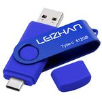 leizhan Type C Flash Drive 512GB, USB-C Thumb Drive 3.0 for Samsung Galaxy Note10, S10,Note 9, S9, Note 8,S8,XiaoMi 9,Google Pixel, Blue