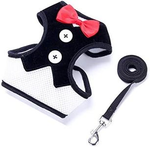 Oyccen Perro Gato Arnés Ajustable con Correa Chaleco de Malla Respirante Cachorros Bowknot Traje de Boda Ropa para Mascota Pequeño