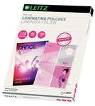 Leitz 33808 Laminating Pouches Made of 125 Micron Thick Material (Transparent, Glossy, A4) - Pack of 100