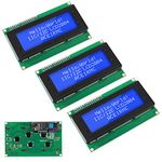 ALMOCN 3pcs IIC I2C TWI Serial LCD 2004 20x4 Display Screen Blue + IIC I2C Module Interface Adapter for Raspberry Pi Arduino Uno (Blue)