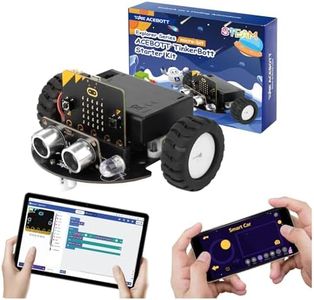 Robotics for Kids Ages 8–12 12-16,ACEBOTT Smart Robot Car Kit Compatible with BBC Micro:bit V2,STEM Toys Coding Robot Kit Compatible with LEGO,Gift for Kids and Teens(Included Micro:Bit)