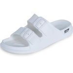 DOCTOR EXTRA SOFT Men's Classic Cushion Sliders/Slippers With Adjustable Buckle Strap For Adult | Comfortable & Lightweight |Stylish & Anti-Skid| Waterproof & Flip Flops For Gents/Boys D-505, White