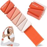 BECOJADDE Ankle Weights for Women Wrist Weights Set of 2 (2 lbs Each) Adjustable Arm Leg Weight for Womens Men Suitable for Walking Swimming Running Pilates Yoga Gym, Orange