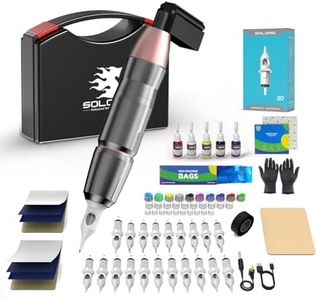 Solong Tattoo Kit Wireless Rotary Tattoo Machine Tattoo Battery 20pcs Tattoo Cartridge Needles Mixed Tattoo Ink Set with Tattoo Accessories SLP30P199-7